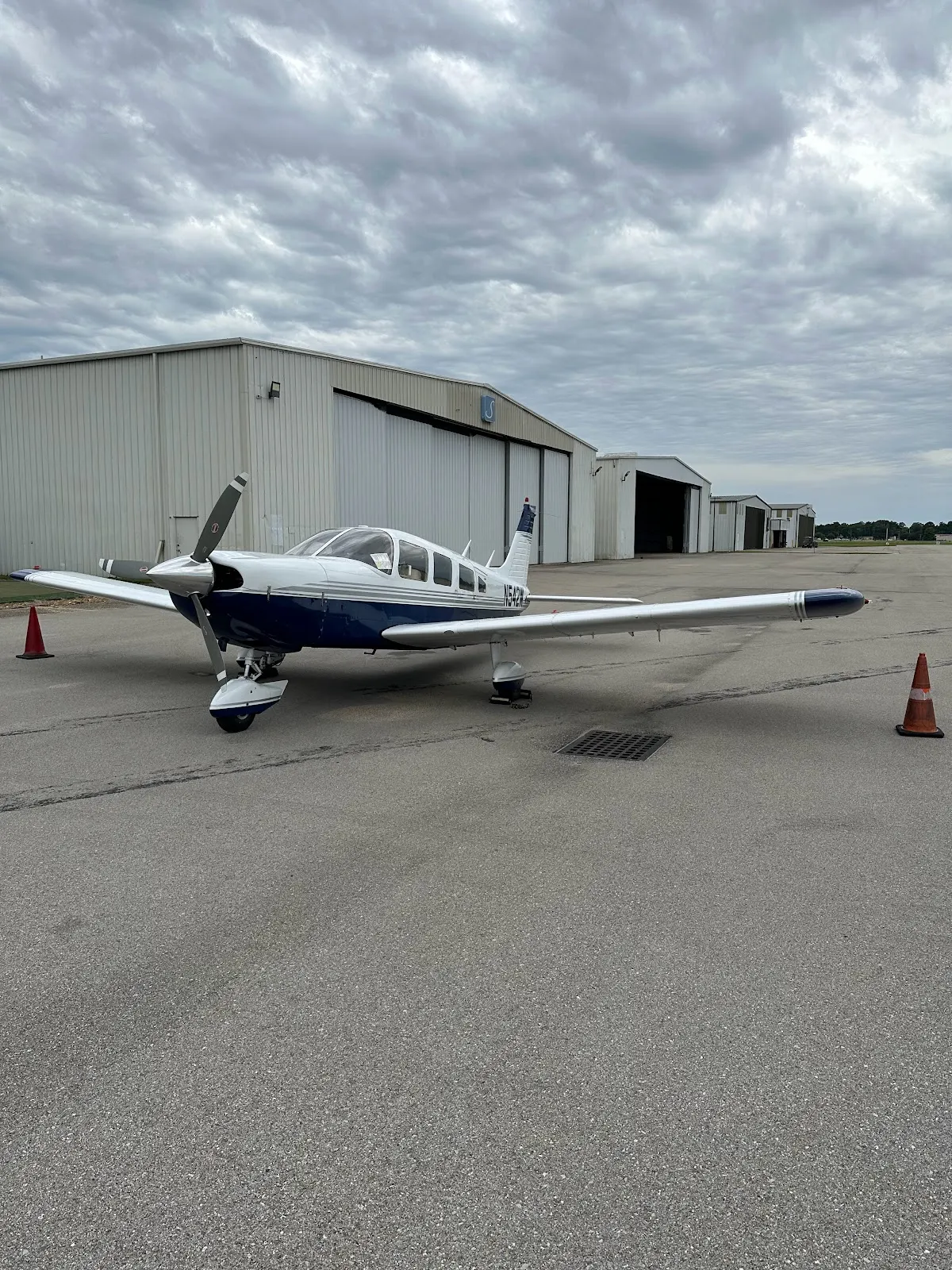 Cherokee Six on the ramp facing the camera